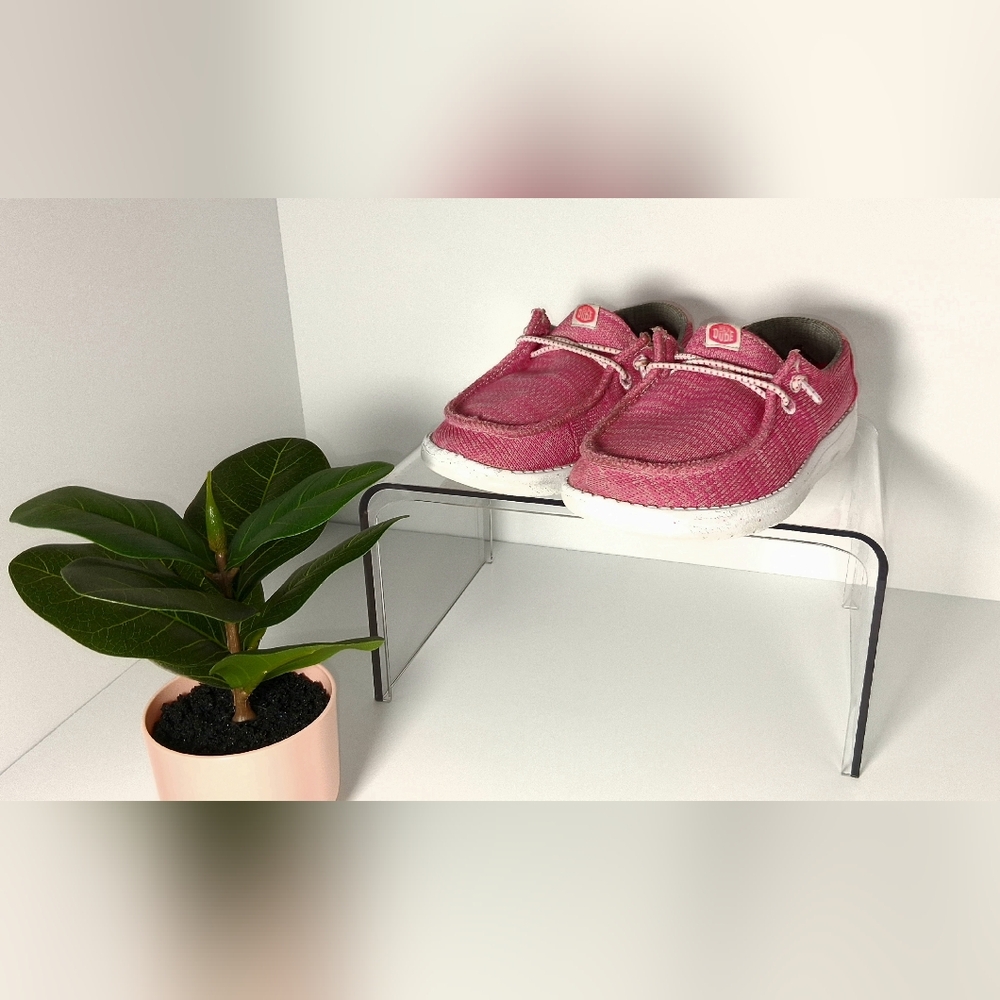 HEY DUDE Youth Girl's Wendy Sport Mesh Pink Slip-On Sneakers Size US YT1